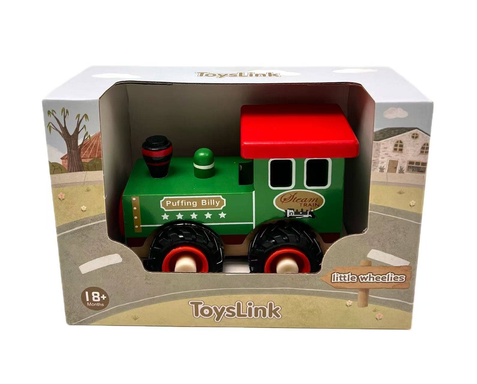 Toyslink - Puffing Billy Green Wooden Train