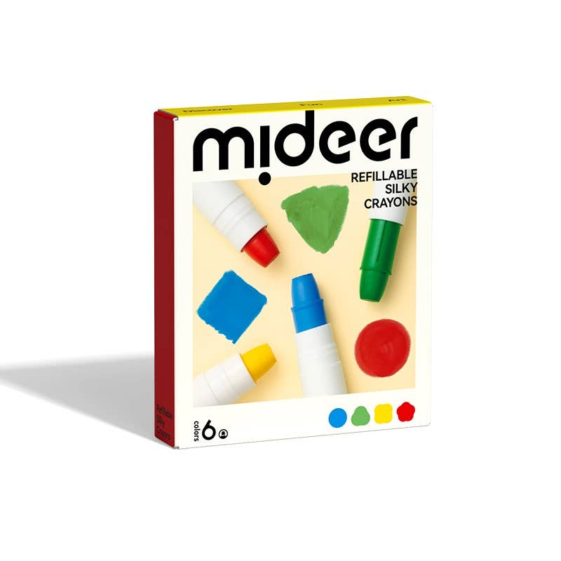 Mideer - Refillable Silky Crayons - 6 Colours