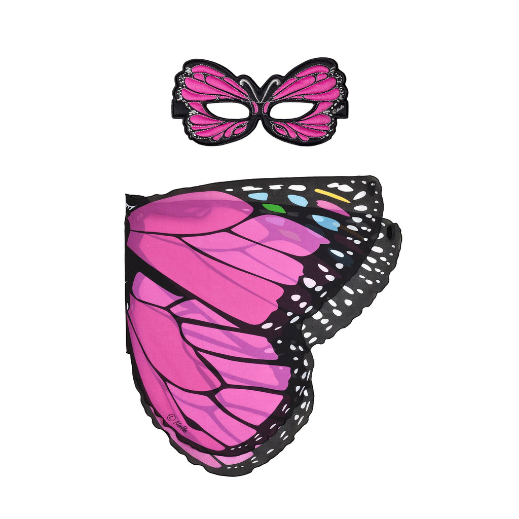 Dreamy Dress-Ups - Pink Monarch Butterfly Wings + Mask Set