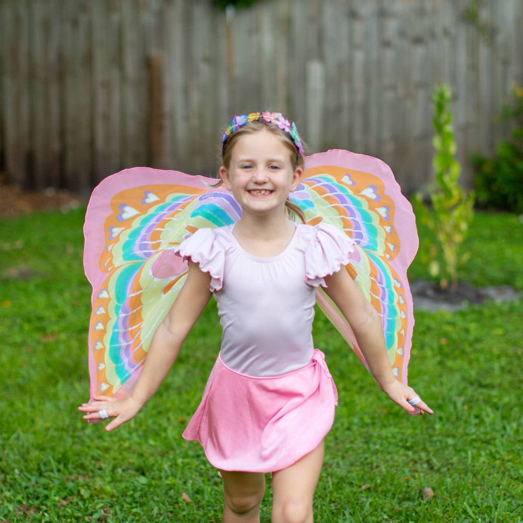 Dreamy Dress-Ups - Pink Rainbow Butterfly Wings + Mask Set
