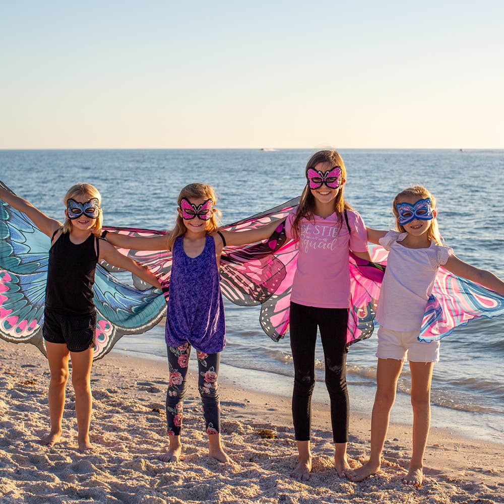 Dreamy Dress-Ups - Pink Monarch Butterfly Wings + Mask Set
