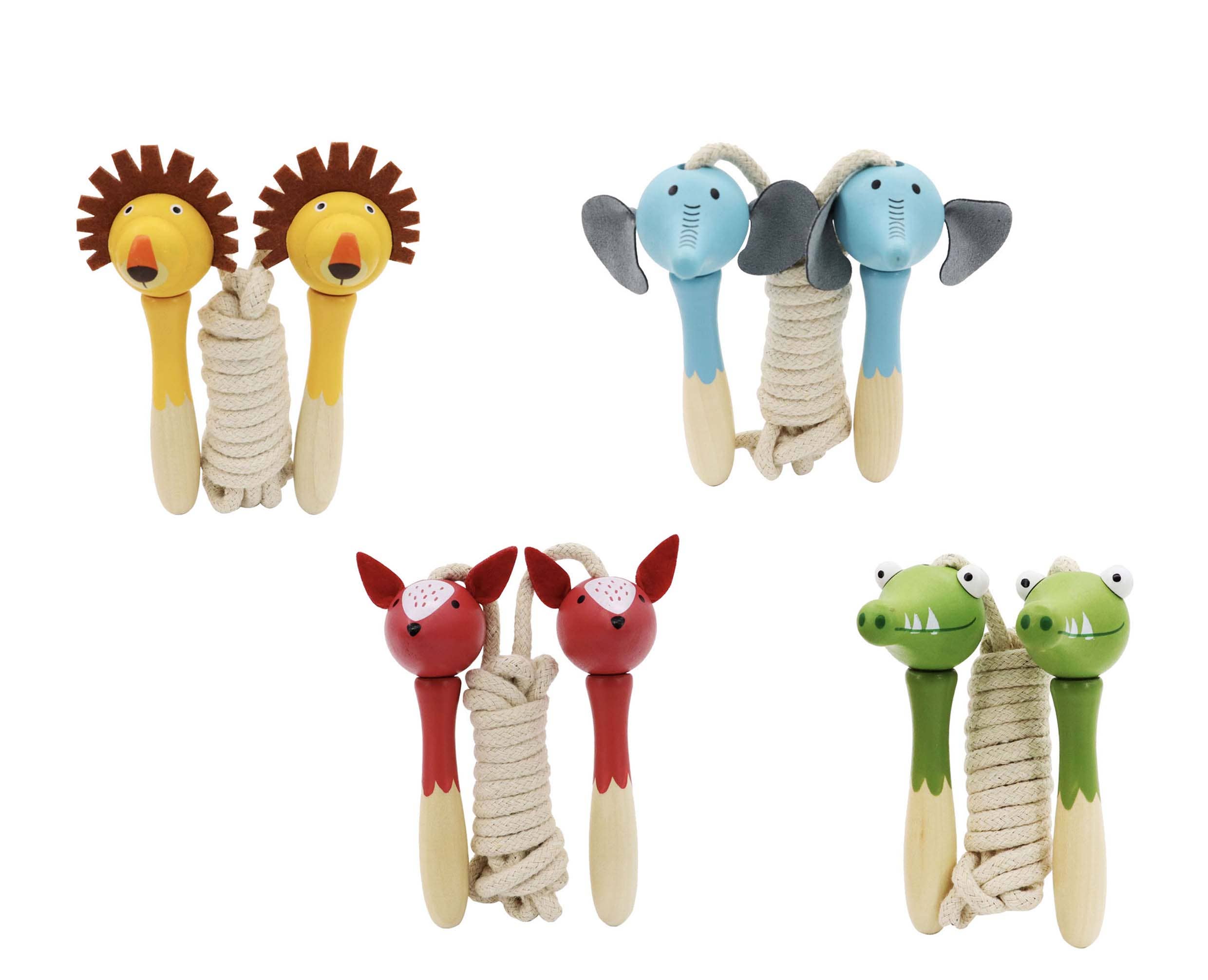 Toyslink - Wooden Jungle Animal Skipping Rope