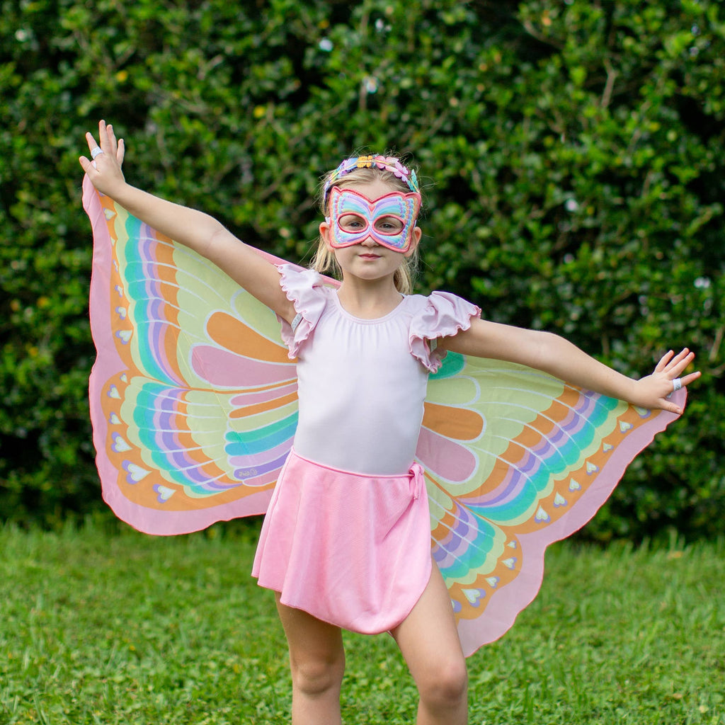 Dreamy Dress-Ups - Pink Rainbow Butterfly Wings + Mask Set
