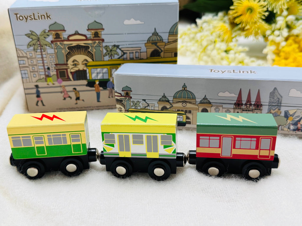 Toyslink - Wooden Melbourne Tram Set