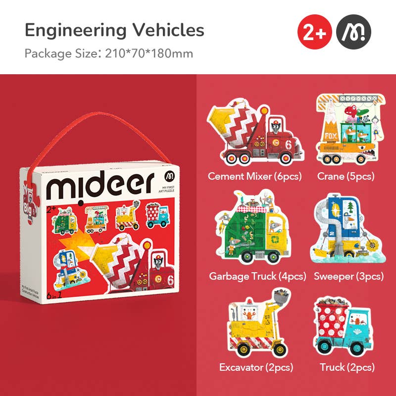 MiDeer - My First Artist Puzzle -  Construction vehicles