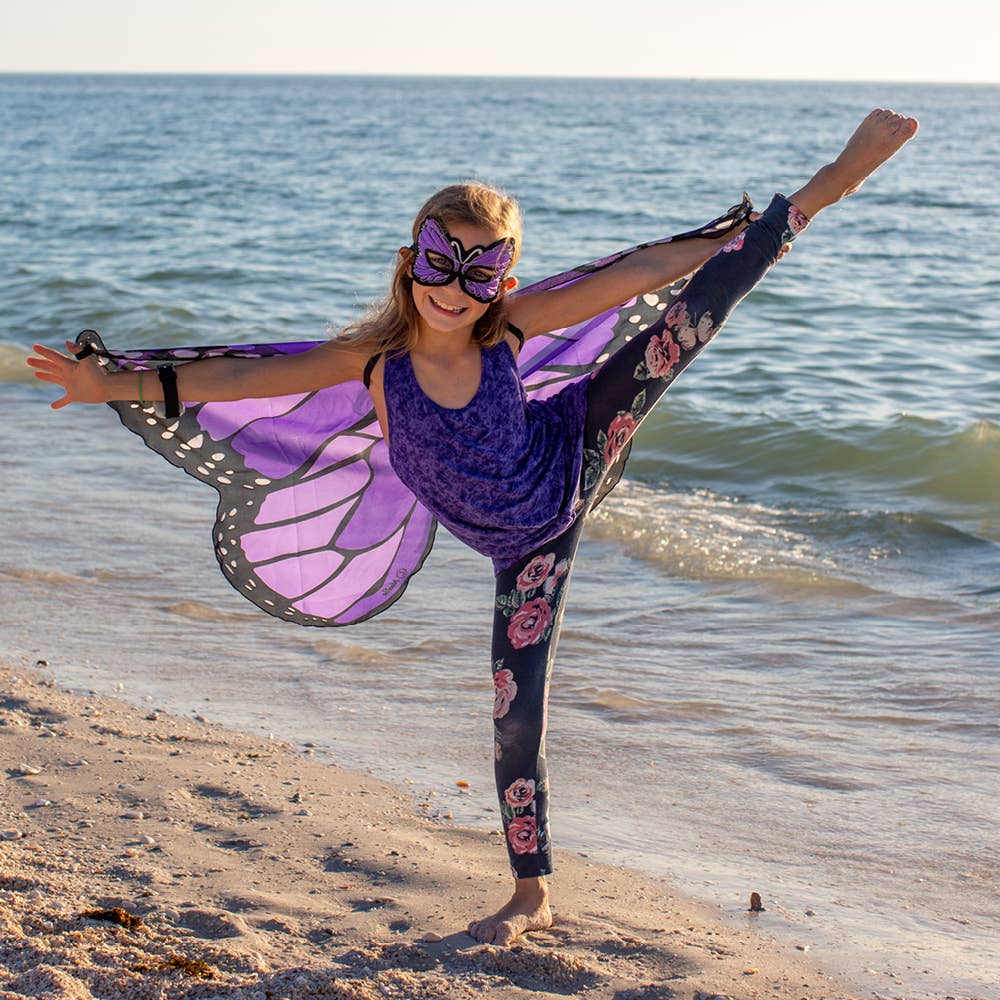 Dreamy Dress-Ups - Purple Monarch Butterfly Wings + Mask Set