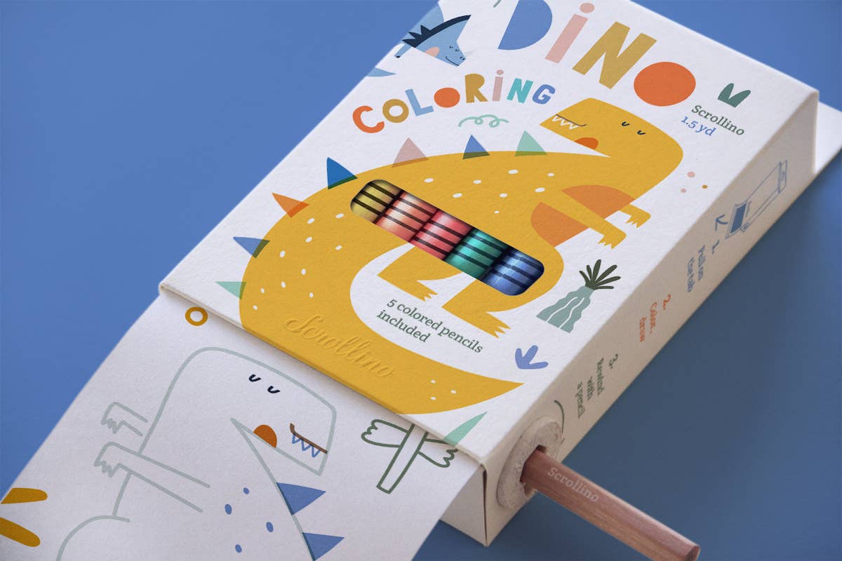 Scrollino - Colouring Book with Dinosaurs