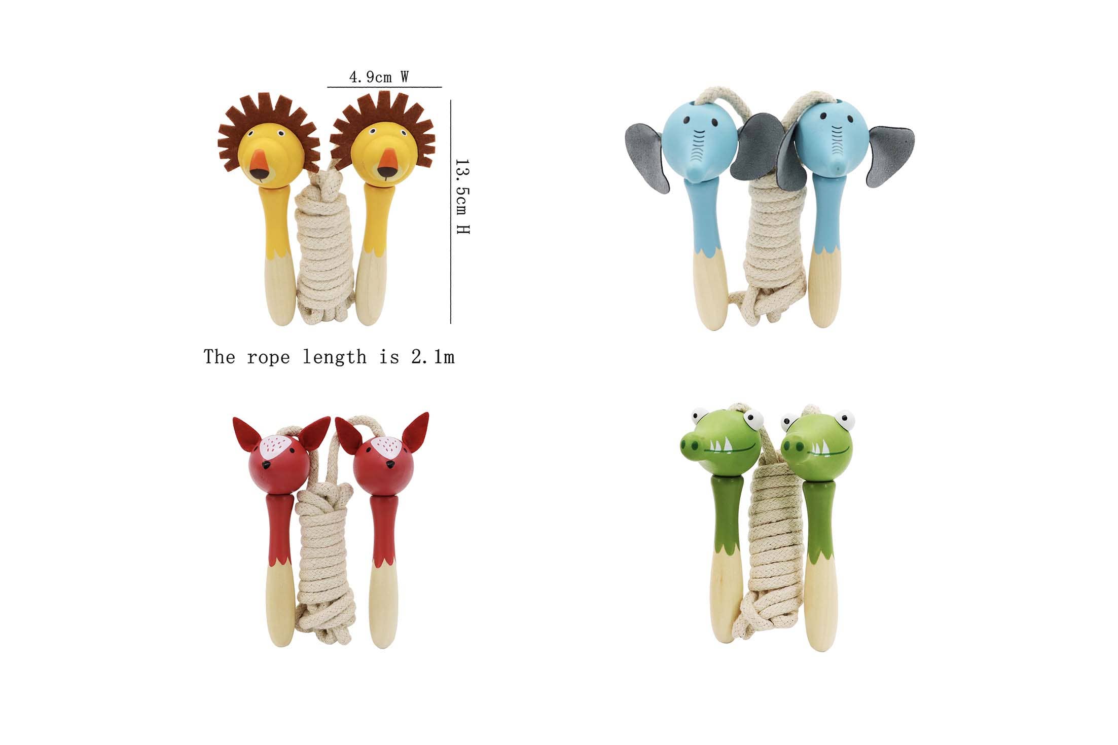Toyslink - Wooden Jungle Animal Skipping Rope