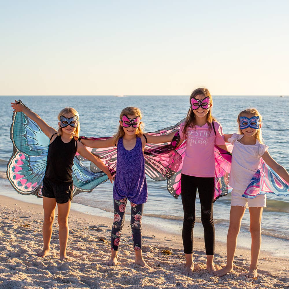 Dreamy Dress-Ups - Pink Monarch Butterfly Wings + Mask Set