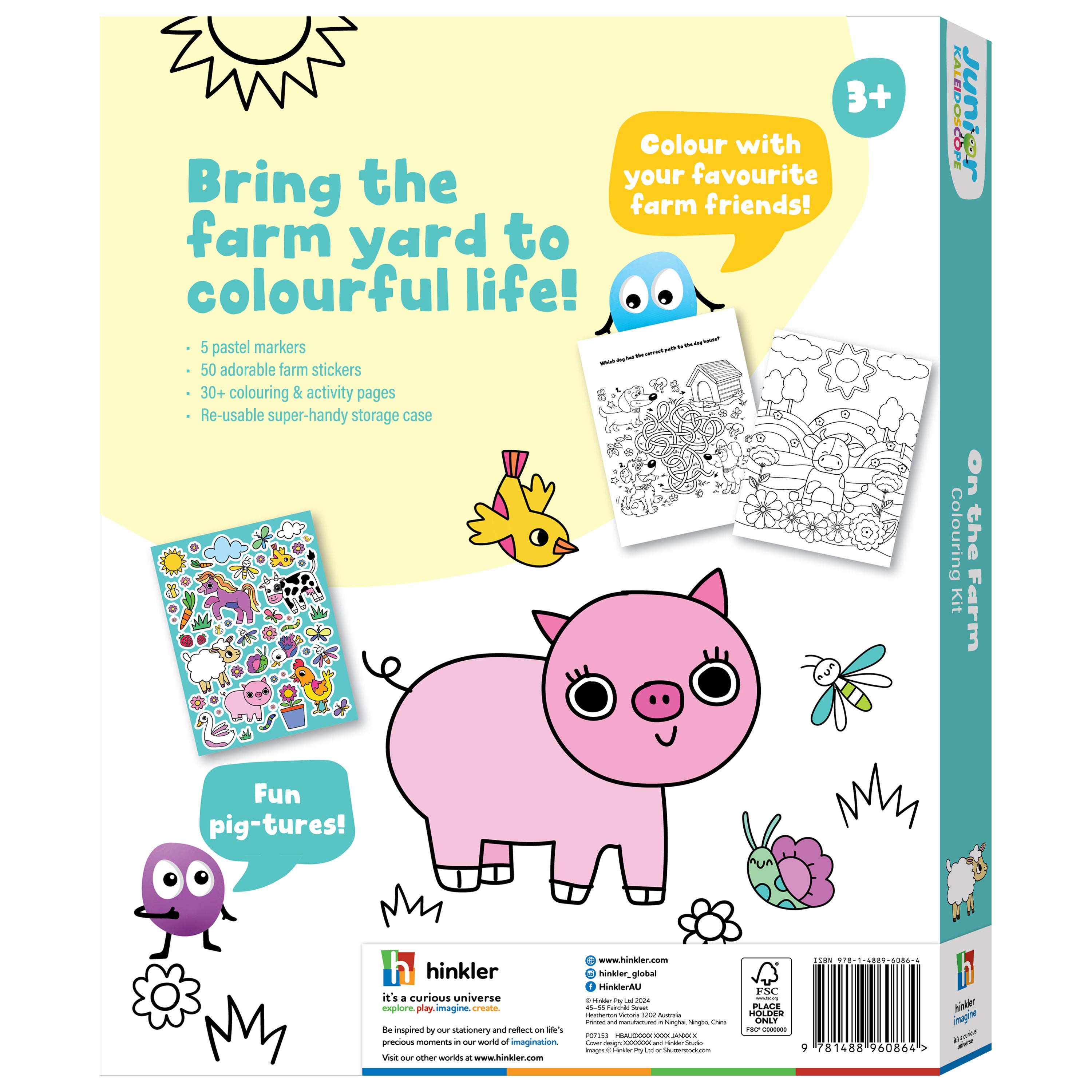 On the Farm - Junior Kaleidoscope Colouring Kit