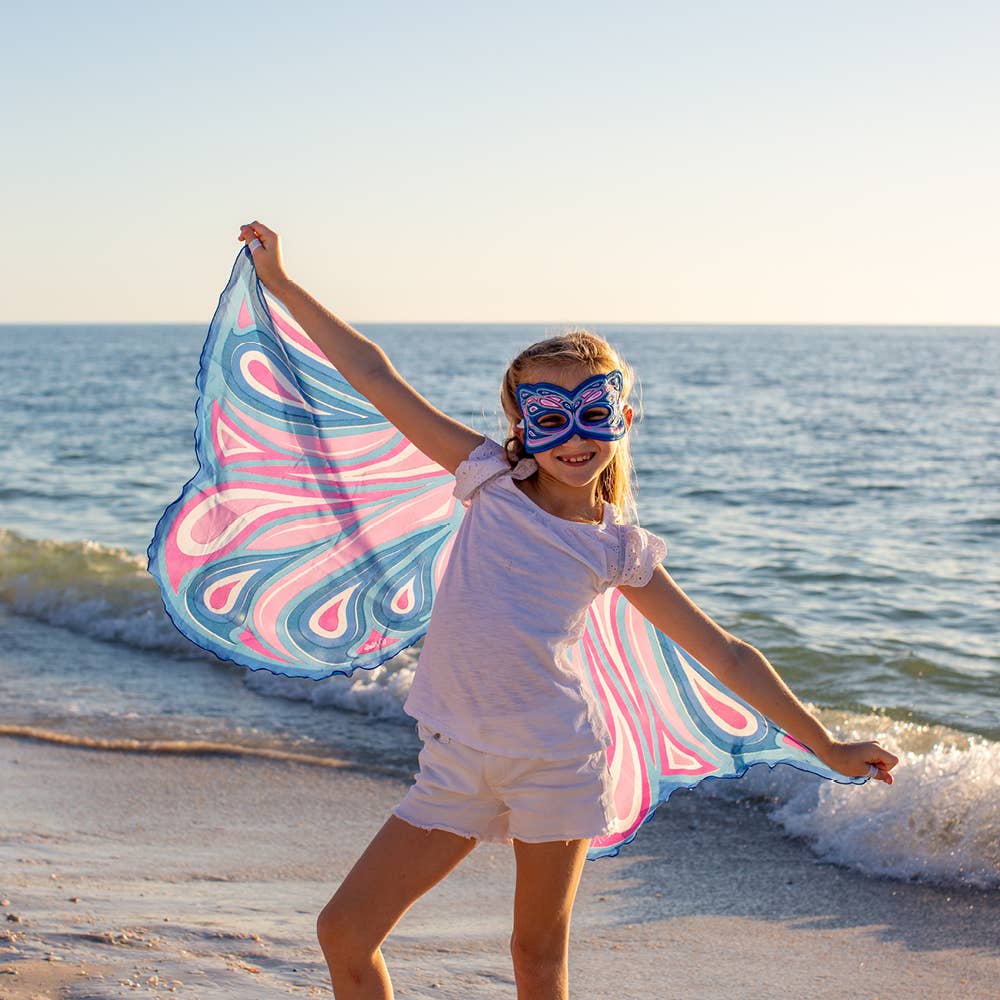 Dreamy Dress-Ups - Blue Fortune Fairy Wings + Mask Set