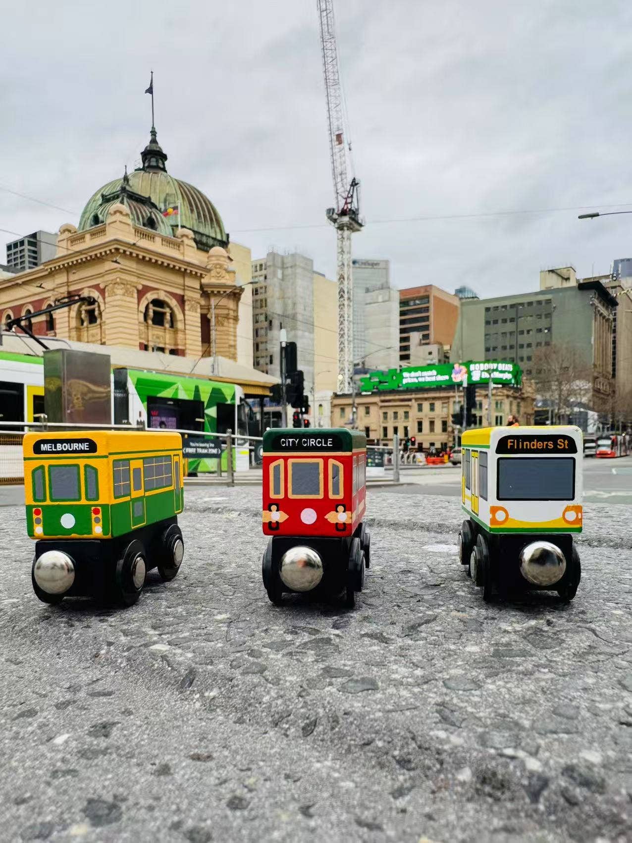 Toyslink - Wooden Melbourne Tram Set