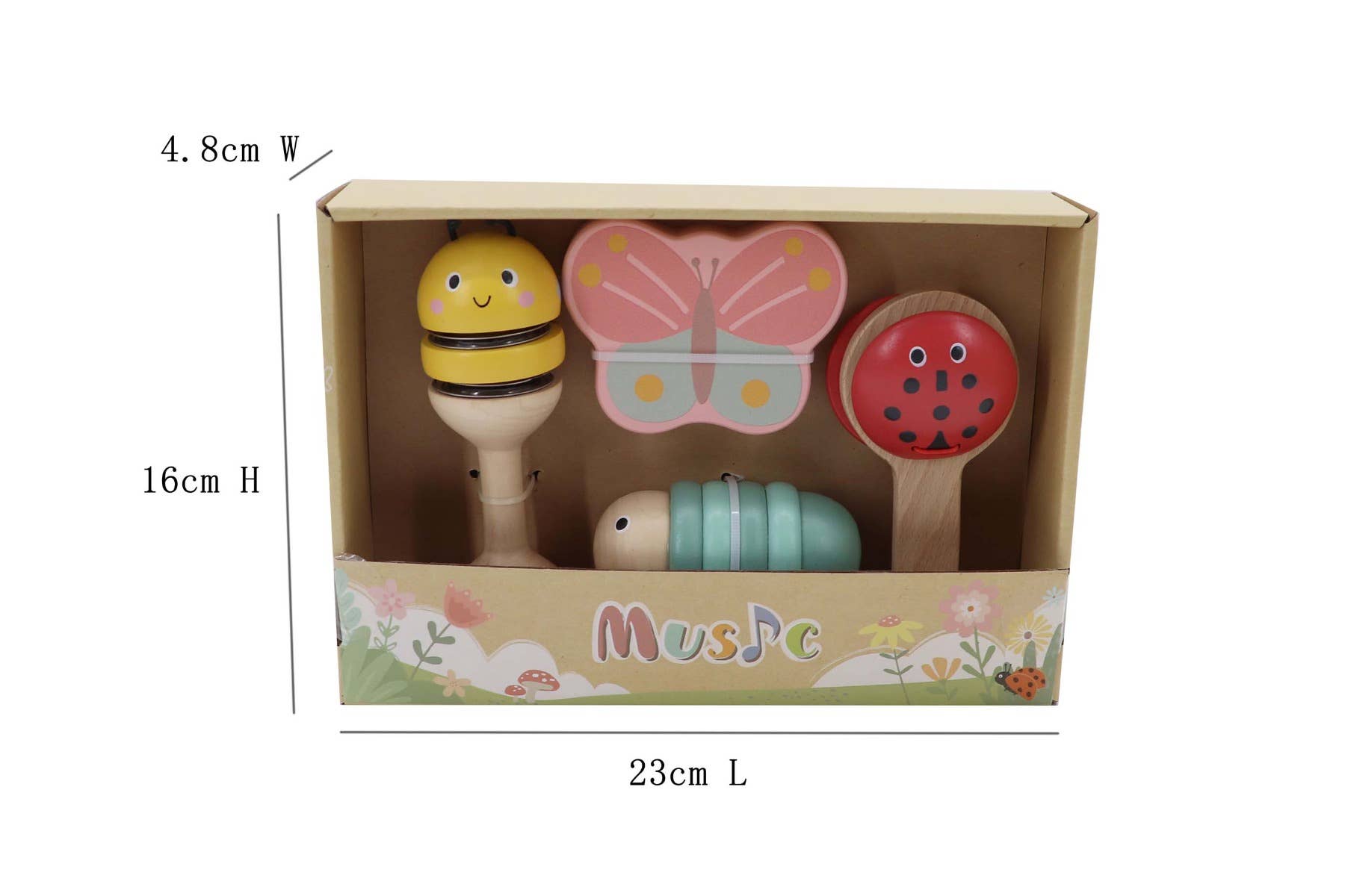 Toyslink - Wooden Happy Animals Musical Instruments Set